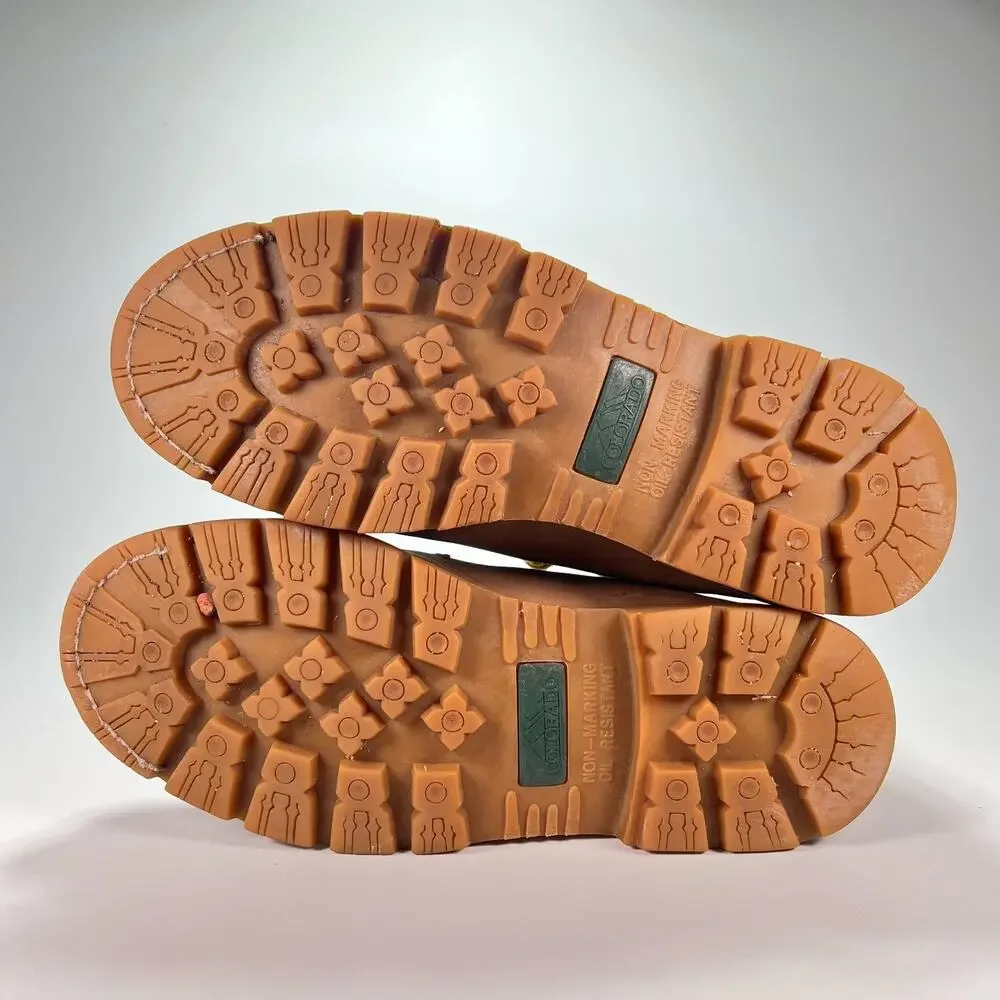 Colorado Light Brown Leather Durable Construction Safety Work Boots Men's Sz 9.5 - Picture 7 of 10